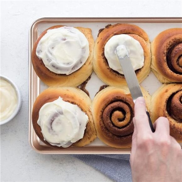 12.7" Nonstick Baking Sheets & Cookie Trays for Oven, 2-Pack Rectangular (Gold) - Picture 5 of 6